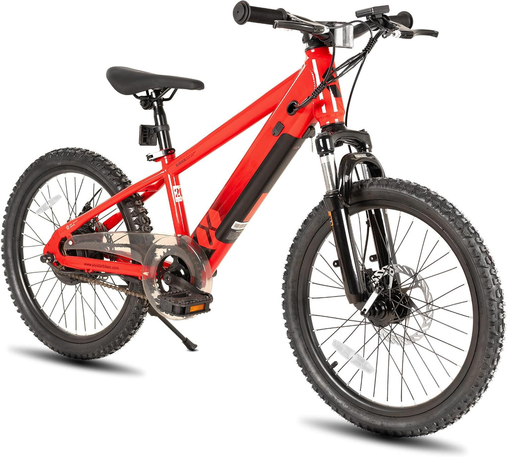 JOYSTAR 20 26 Inch Electric Bike for Kids Teens Ages 6+ with 250W/500W Brushless Motor, Electric Mountain Bicycle with Removable Battery, Safe Children Ebikes with Dual Disc Brakes