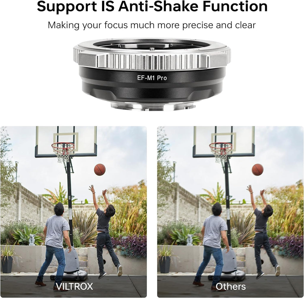 VILTROX EF-M1 Pro Auto Focus Lens Adapter Lens Mount Converter with Security Lock Compatible with Canon EOS EF/EF-S Lens to M4/3 MFT GH4 GH5 GF6 GX7 E-M5 E-M10II E-PL5 Cameras