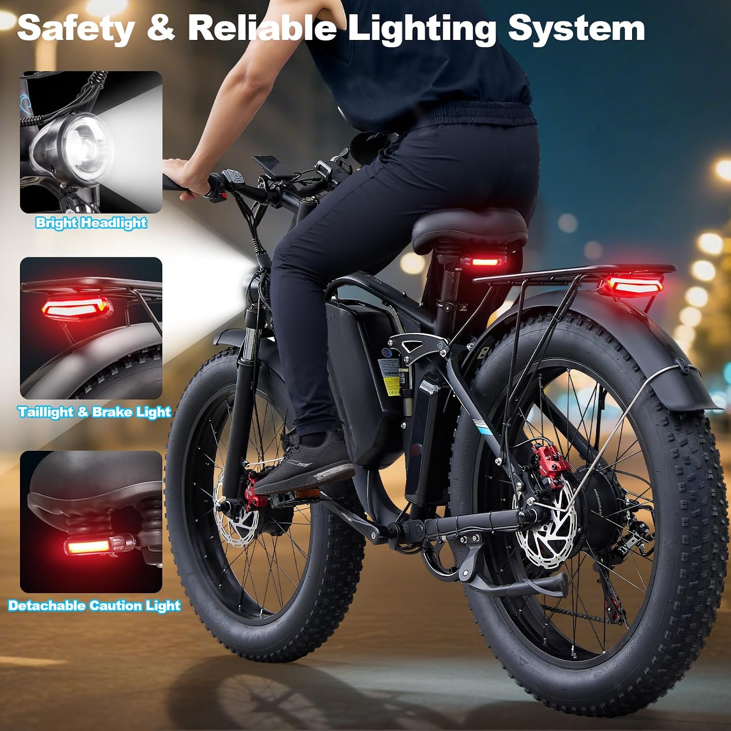 9000W Peak Adults Ebike,52V 34Ah Dual Motor Electric Bike,Up to105 Miles Range 47MPH Top Speed Fast Ebike,Full Suspension 24Inches Fat Tires Mountain E Bicycle for Sand Beach Snow Off-Road Hunting
