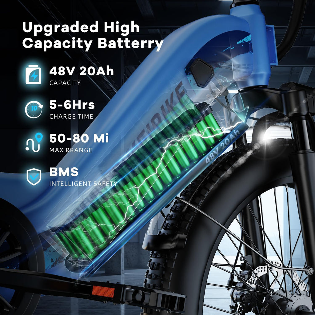 Electric Bike for Adults,1000W/1500W Peak Motor Ebike, 48V 15/20Ah Removable Battery, Electric Commuting Mountain Bike, Step Thru Ebike with 80 Miles Electric Bicycle,7 Speed UL Certified