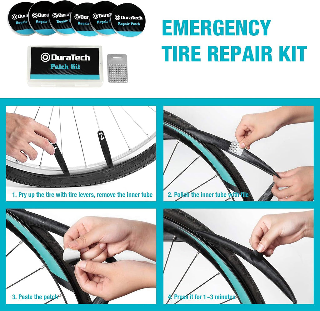 DuraTech 40PC Bike Repair Kit, Bicycle Tool Kit with Carry Case, Bike Accessories for Repairing Tyres, Brakes, Chains, Pedal, Mountain Bike & Road Bike Maintenance, Great Gift for Men, Bike Enthusiast