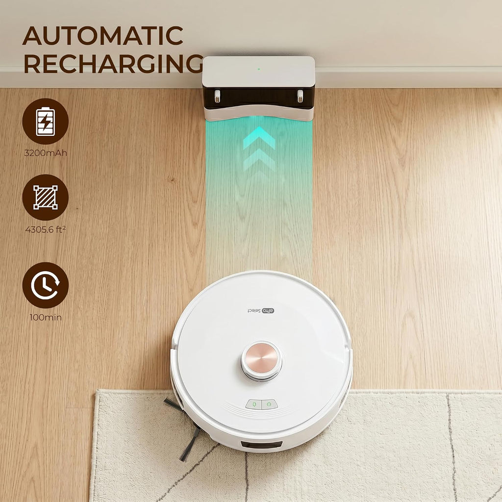 Robot Vacuum and Mop Combo with Smart Mechanical Arm, 10000Pa Suction, Smart Mapping, Obstacle Avoidance, Self-Charging, WiFi App & Alexa, 150 Mins Runtime, For Pet Hair, Floors, Carpets, Home Office