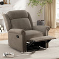 JIVOIT 360° Swivel Recliner Chair with Adjustable Backrest, Manual Rocking Recliner Home Theater Manual Recliner Chair with Metal Base and Velvet Fabric for Living Room (Light Brown, 2)