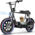 Caroma Peak 1200W/800W/500W Electric Scooter with Seat,16'×3' Fat Tire Ebike All-Terrain,Max 30Miles&20MPH Electric Scooter Adults,Electric Motorcycle Adults with Storage Basket for Pets&Cargo