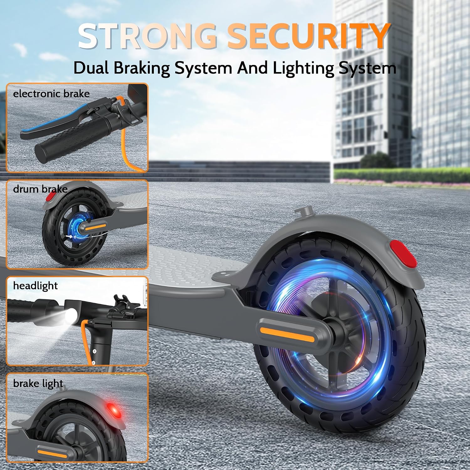 Aovowheel Electric Scooter for Adults, Folding E Scooter with 250W-500W Motor 16-24 Mph Top Speed, Max 15-60Miles Long Range,6.5''/8.5''/10''/14'' Solid Tires Commuting Scooters, Dual Brakes