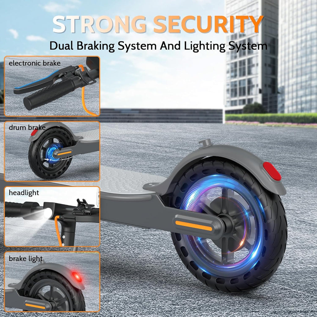 Aovowheel Electric Scooter for Adults, Folding E Scooter with 250W-500W Motor 16-24 Mph Top Speed, Max 15-60Miles Long Range,6.5''/8.5''/10''/14'' Solid Tires Commuting Scooters, Dual Brakes