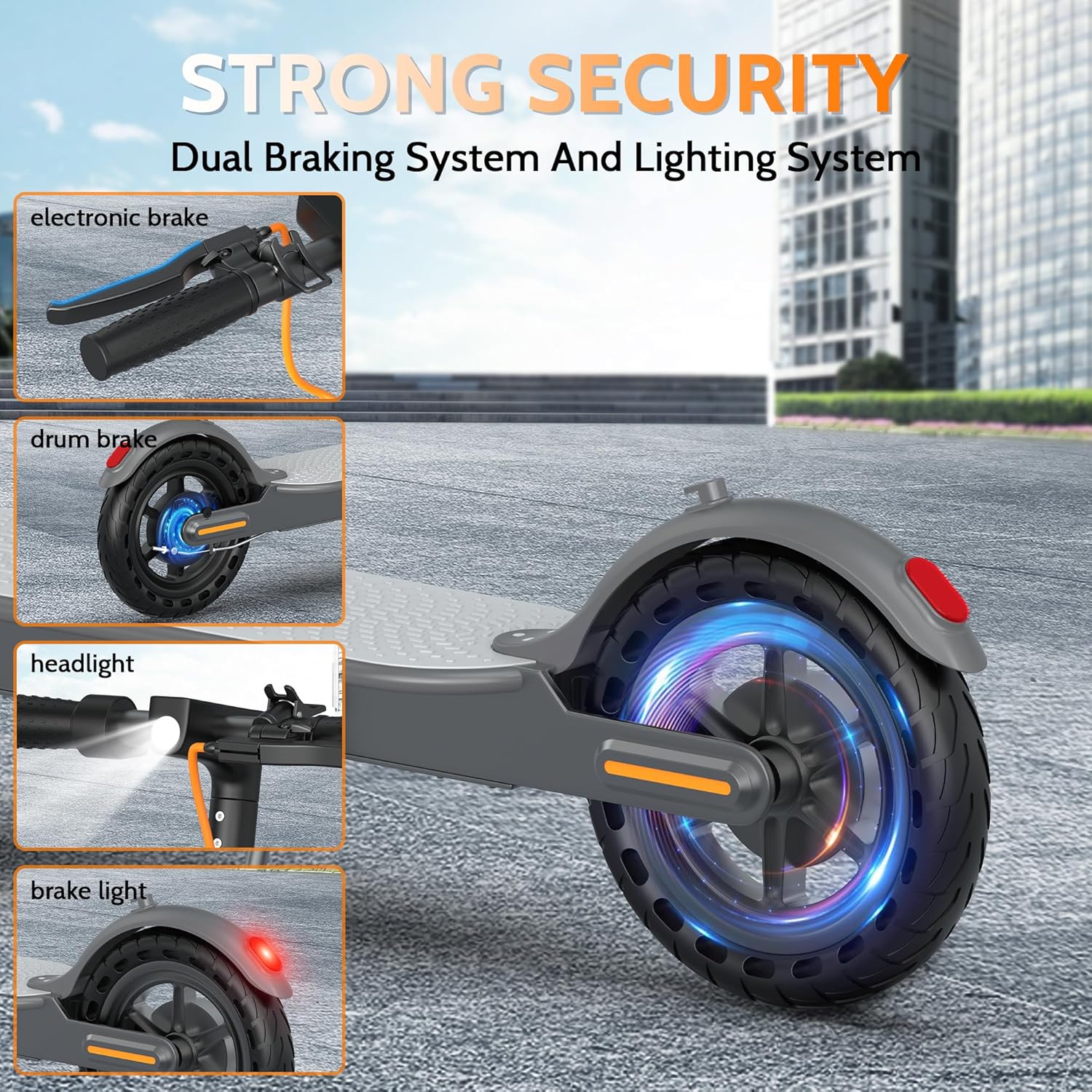 Aovowheel Electric Scooter for Adults, Folding E Scooter with 250W-500W Motor 16-24 Mph Top Speed, Max 15-60Miles Long Range,6.5''/8.5''/10''/14'' Solid Tires Commuting Scooters, Dual Brakes