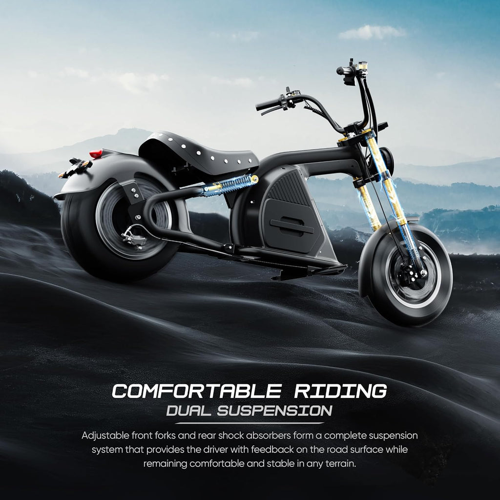 eAhora 4000W M8S Electric Motorcycle for Adults,72V 35Ah Lithium Battery 87 Miles Long Range, Full Suspension Dual Hydraulic Brakes,IP6 Color LCD Display Street Legal High Speed Bike