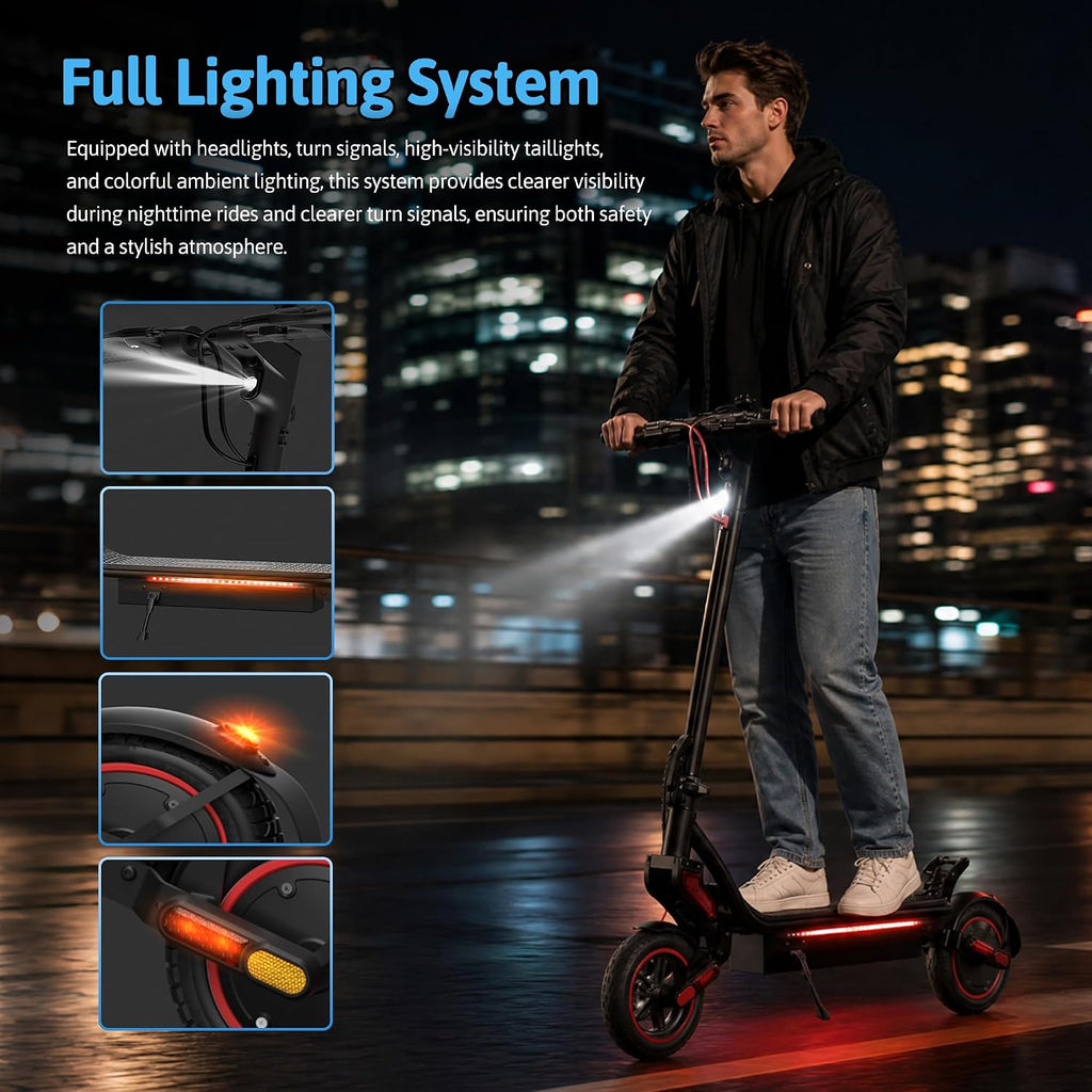 Electric Scooter, 500W/750W Powerful Motor, 22/25 MPH Top Speed & 23/28 Miles Range, 9.3'/10' Tires, Foldable Commuter Scooter for Adults and Teens with Dual Braking,Cruise Control,APP Control
