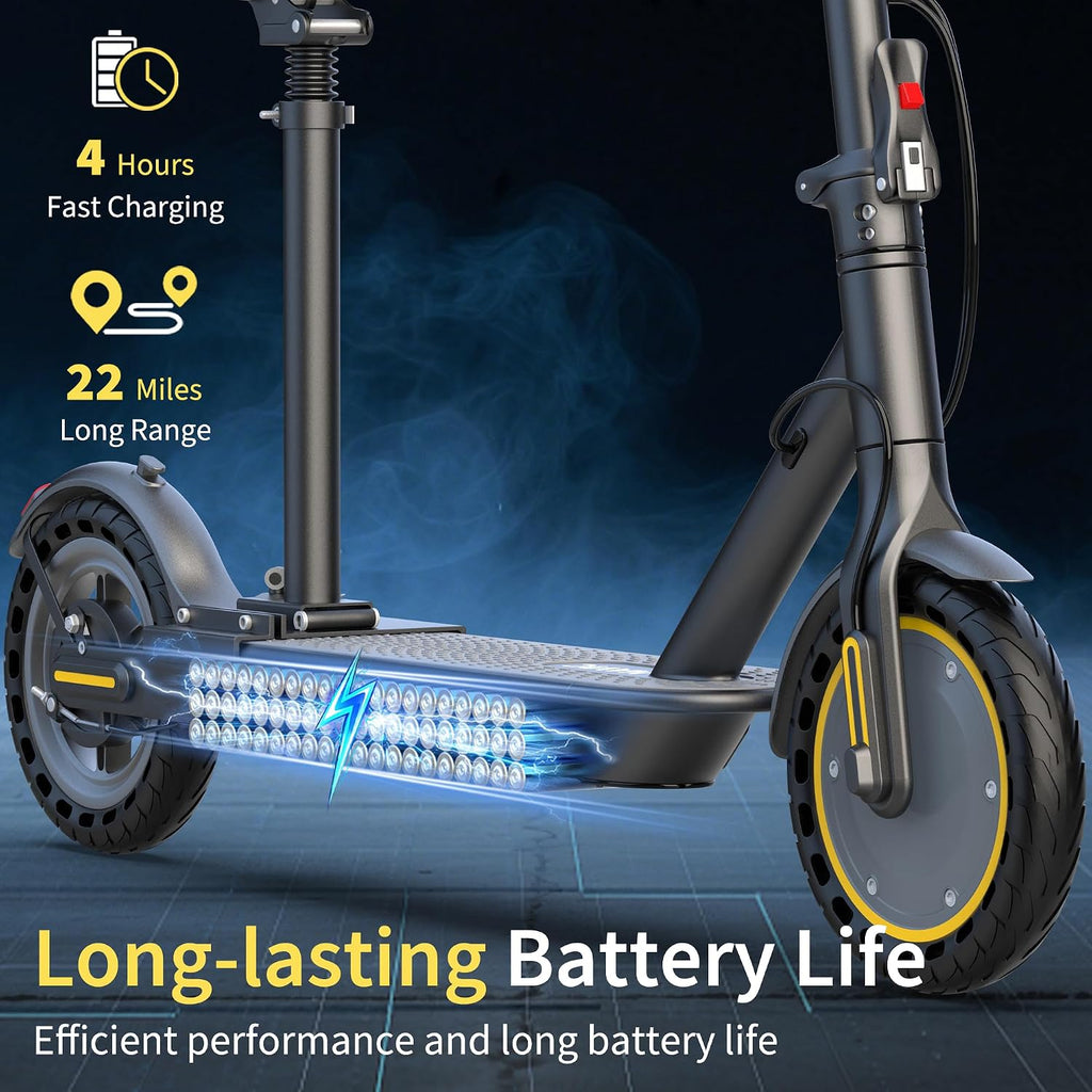 NAVIC Electric Scooter with Dual Suspension, 8.5'/10' Tires, 350W/500W Motor, 19/22 Mph, Max 22/25/27/49Miles Range, Foldable E Scooter for Adults with Braking, App Control