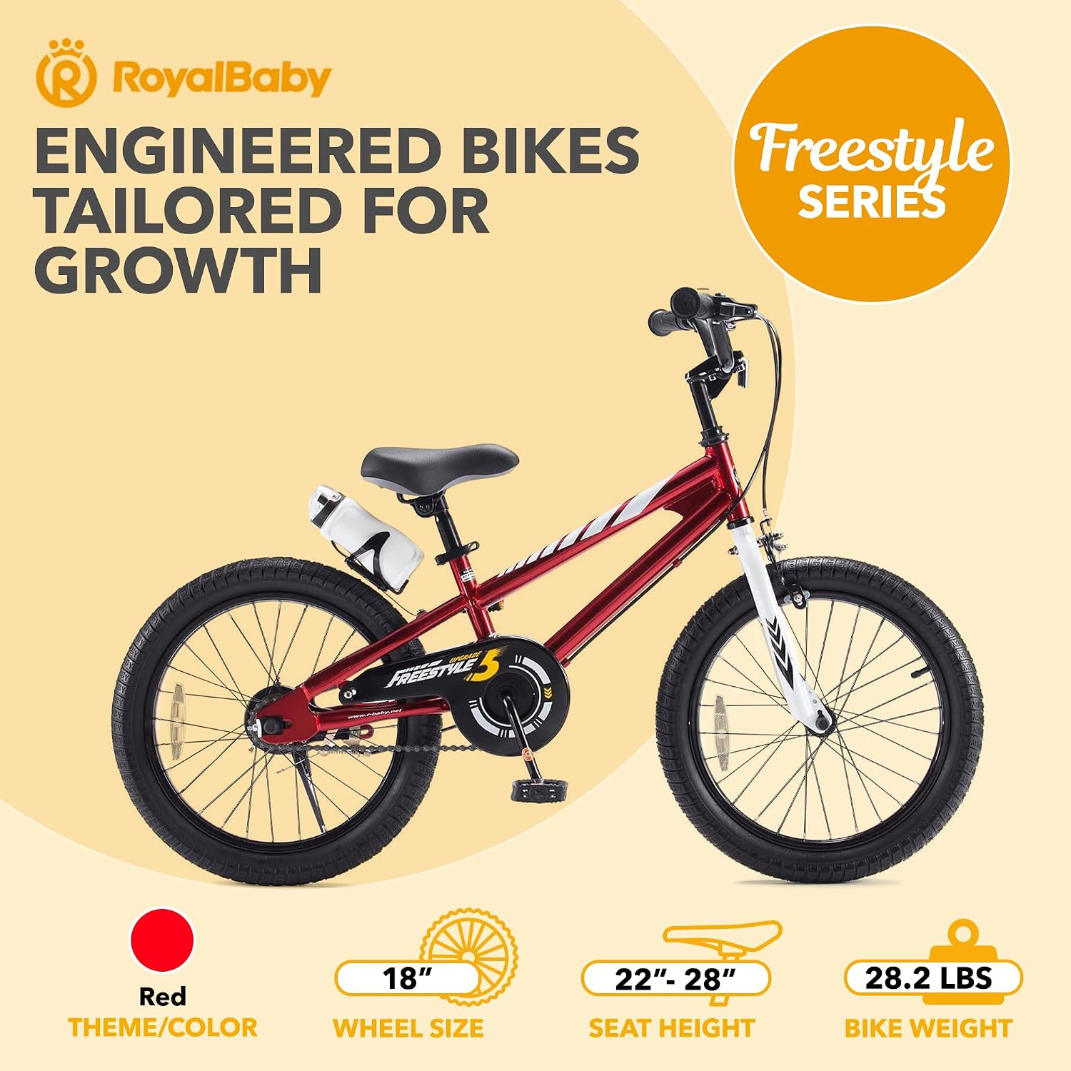 RoyalBaby Kids Bike with Dual Handbrake for Beginners,12 14 16 18 20 Inch Bicycle for Boys & Girls Ages 3-10 Years
