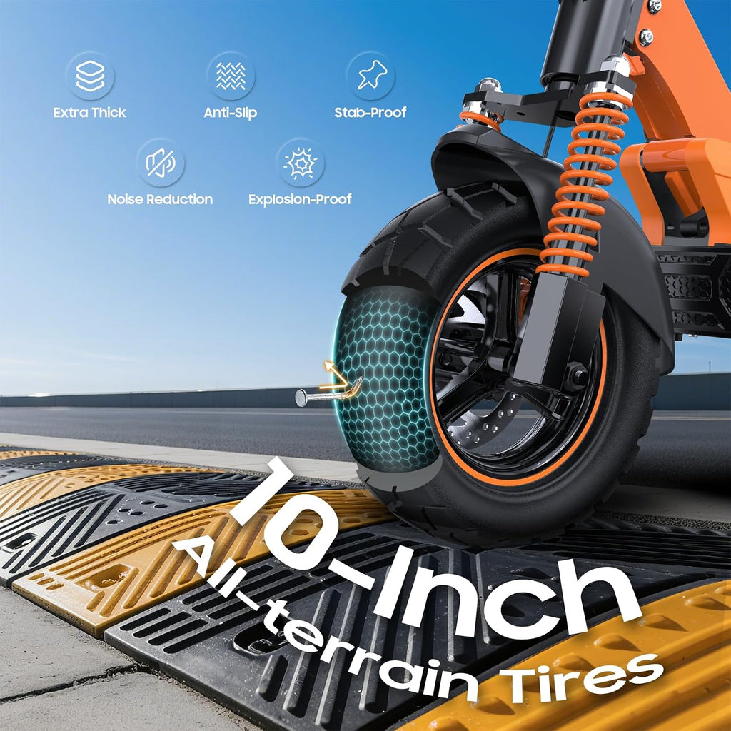 Electric Scooter aldults, 10' Tires, 1000W Brushless Motor, Top Speed 28 MPH, 28 Miles Max Range, Smart APP, Max 330lbs Load, 4.9in Display, Folding E Scooter（Upgraded Shock Absorption）
