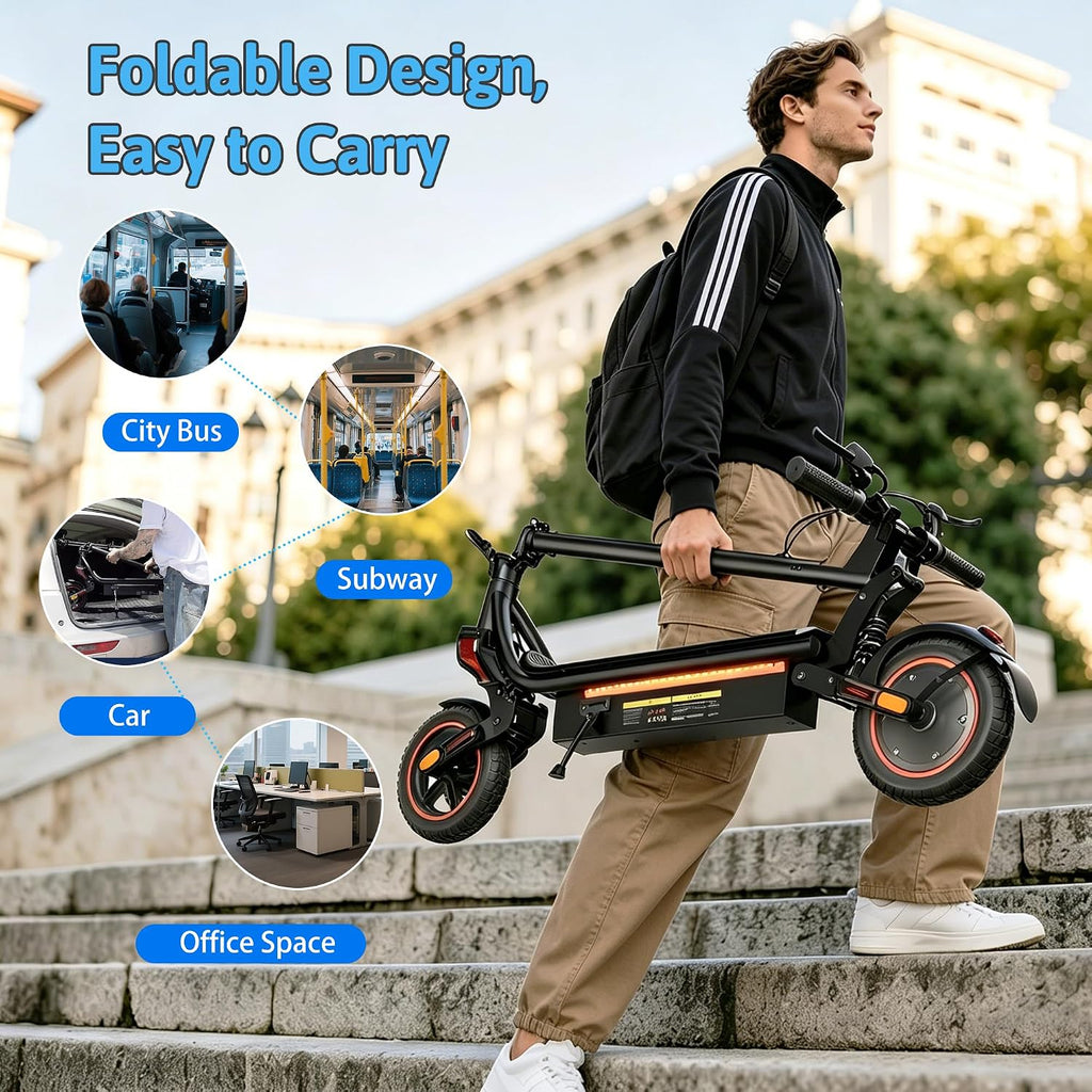 Electric Scooter, 500W/750W Powerful Motor, 22/25 MPH Top Speed & 23/28 Miles Range, 9.3'/10' Tires, Foldable Commuter Scooter for Adults and Teens with Dual Braking,Cruise Control,APP Control