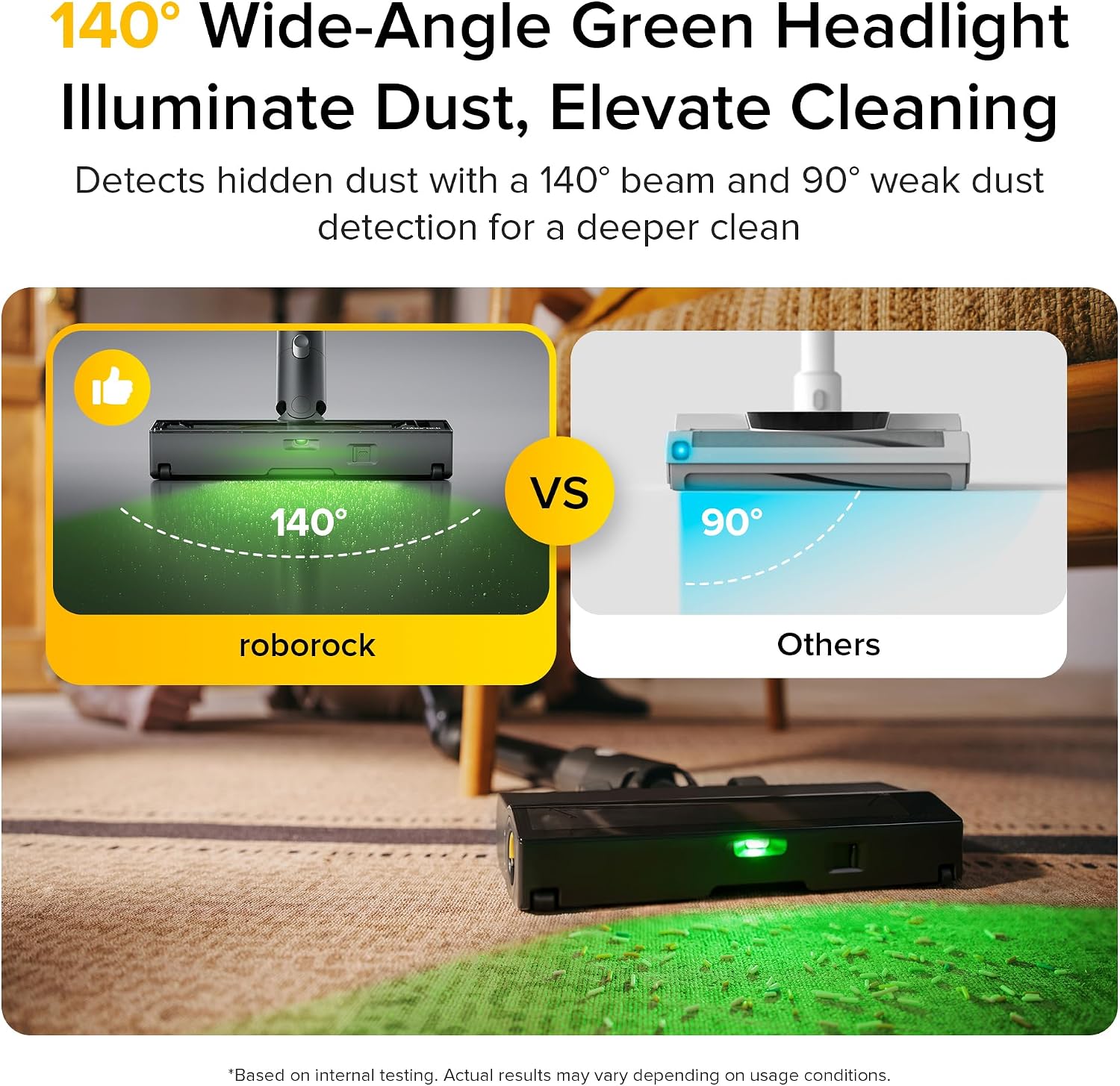 roborock H60 Ultra Cordless Stick Vacuum Cleaners, Upgraded 210AW Suction Stick Vacuum with 90-Min Runtime, 90° Bendable Tube, LED Dust Detection, Vacuum Cleaner for Carpets, Hard Floors & Pet Hair
