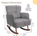 COCO DESIGN Fabric Rocking Chair, Rocking Chair for Nursery Indoor for Living Room, Modern Glider Rocker Chair(Grey)