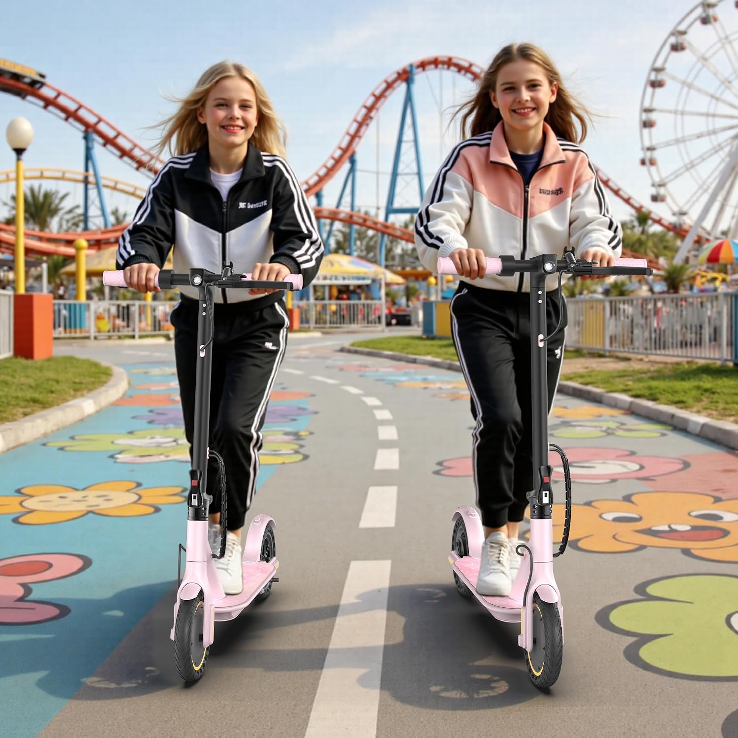 Electric Scooter, 350W Motor, 19 Mph Speed & 15 Miles Range, 8.5' Solid Tires, Lightweight Foldable Scooter with Dual Braking System, Max Load 265LBS
