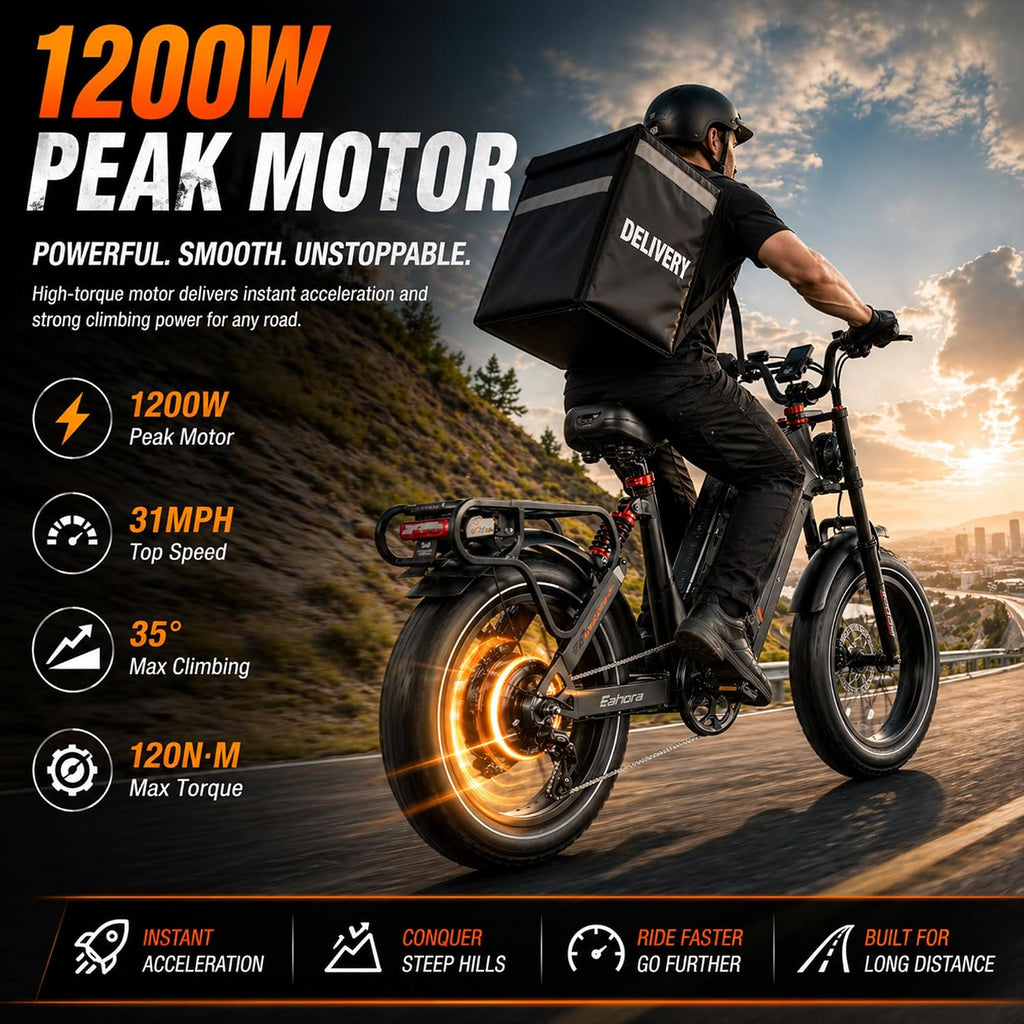 2026 eAhora Juliet Pro 2 Electric Bike for Adults, Peak 5400W Dual Motor, 43Mph, 60V 70Ah Battery for 220 Miles Range, 20' Fat Tires, APP, Commuting & Delivery