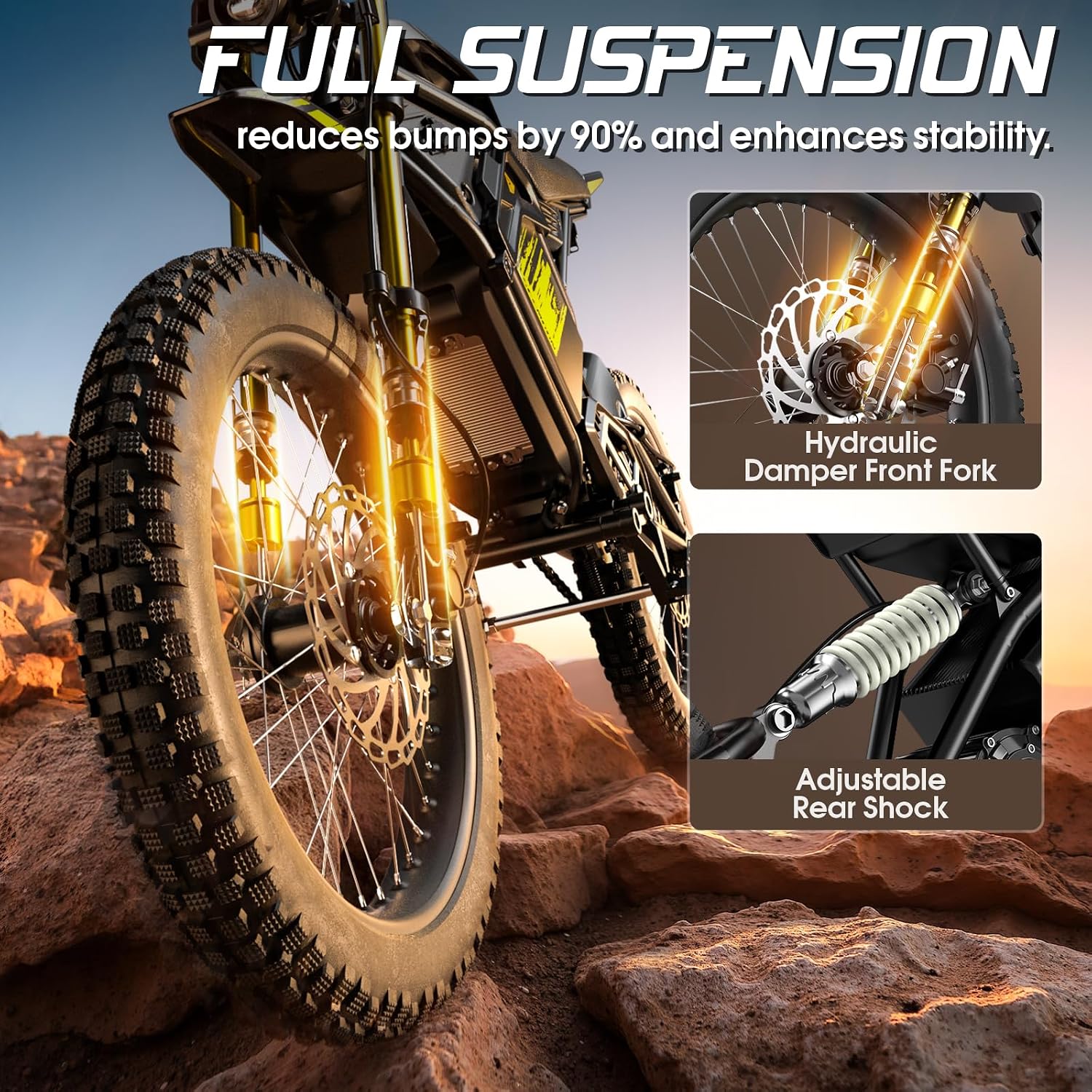 Seemoon Electric Dirt Bike for Teens Adults, Mid-Drive Motor 3200W Peak, Electric Motorcycle 48V28Ah Battery, Max 32mph,17' Tires,Hydraulic Brakes & Dual Suspension,IPX5 Waterproof Off-Road Dirt Bike