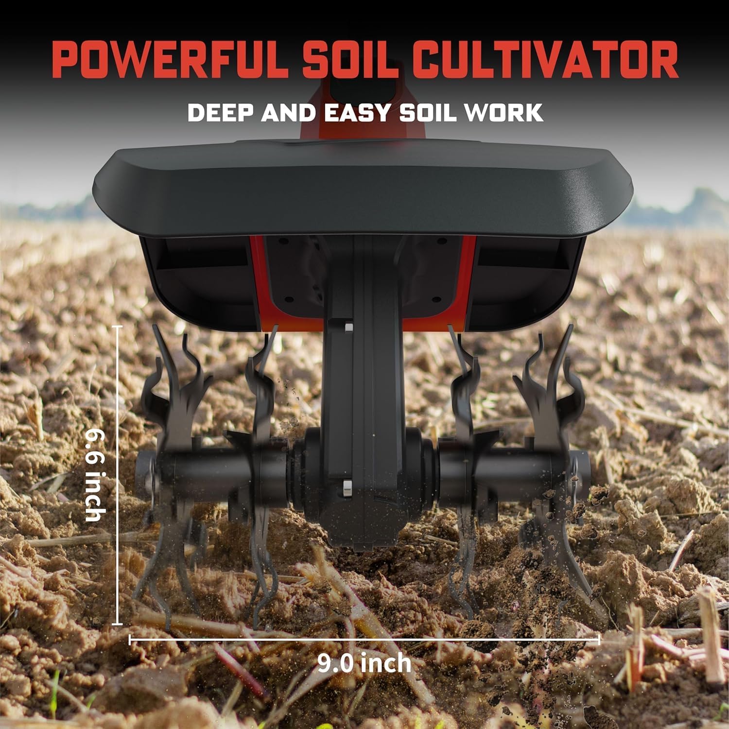 Cordless Tiller Cultivator for Milwaukee 18V Battery(Tool Only),Brushless Motor,Electric Garden Tiller w/360 RPM, 9In Tilling Width and 6.6In Depth Garden Rototiller for Lawn/Soil Cultivation