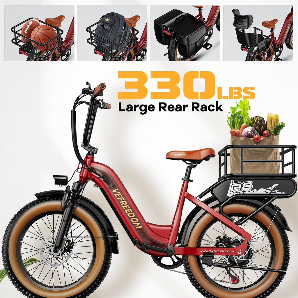 SASIKEIBIKE 1500W Electric Bike for Adults Full Suspension,48/52v 20AH Electric Dirt Bike with 20' x 4.0 Fat Tire,70 Miles Electric Bicycle, Ebike for Snow, Mountains, Road UL Certified