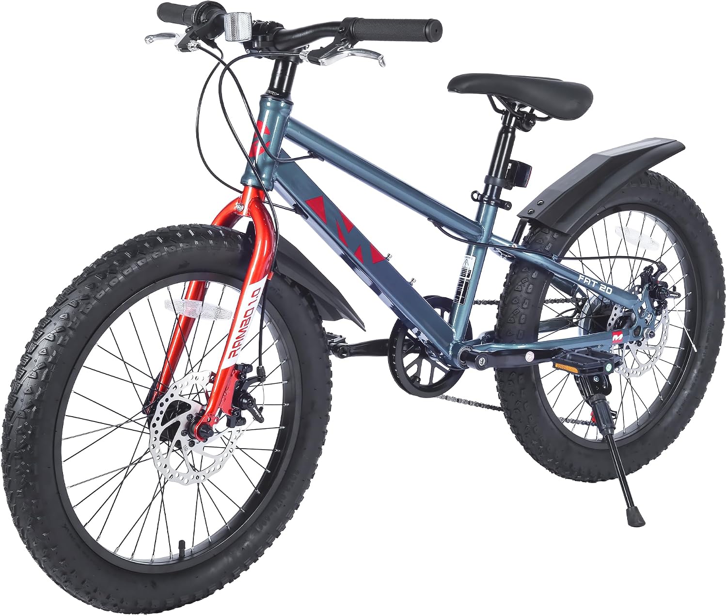 Mountain Bike 20/24 Inch, 3' Wide Fat Tire Snow Mountain Bikes, 7 Speeds Kids Teen Student Bicycles,Steel Frame Disc Brake，3 Colors