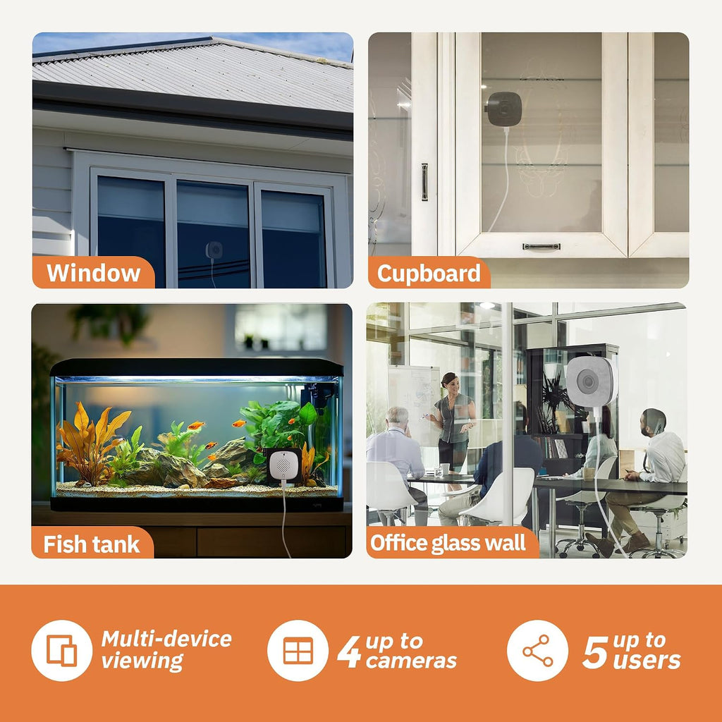 3MP 2K Window Camera,2.4GHz & 5GHz WiFi Indoor Cameras for Home Security with ChroMax Al Color Night Vision,Person & Motion Detection,24/7 Recording,Easy & Quick Install(3pcs)