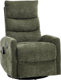 PELUMY 360° Swivel Rocker Recliner with Heat & Vibration Massage, Glider Rocking Chair for Adults, Compact Recliner for Living Room, Small Spaces, Nursery, Bedroom (Chenille, Green)