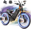 eAhora 2026 Romeo Pro3/2 50/46Mph Ebike 5600/4000W Dual Motor 200+Miles Electric Bike for Adults, 52V/70Ah 60V/80Ah Long Range 26 * 4.0' Fat Tire Full Suspension Electric Mountain Bike