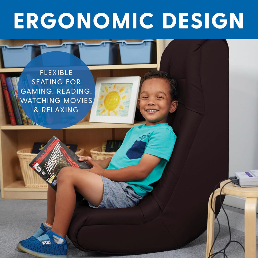 FDP Tufted Floor Rocker for Kids, Teens and Adults Comfortable, Ergonomic Chair for Reading, Playing Video Games, or Watching TV - Teal, 10488-TL