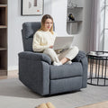 HOMCOM Swivel Rocker Recliner Chair, Wide Glider Rocking Single Sofa with Pocket Spring, Footrest, Modern Fabric Overstuffed Reclining Chair for Living Room, Bedroom, Quick Assembly, Gray