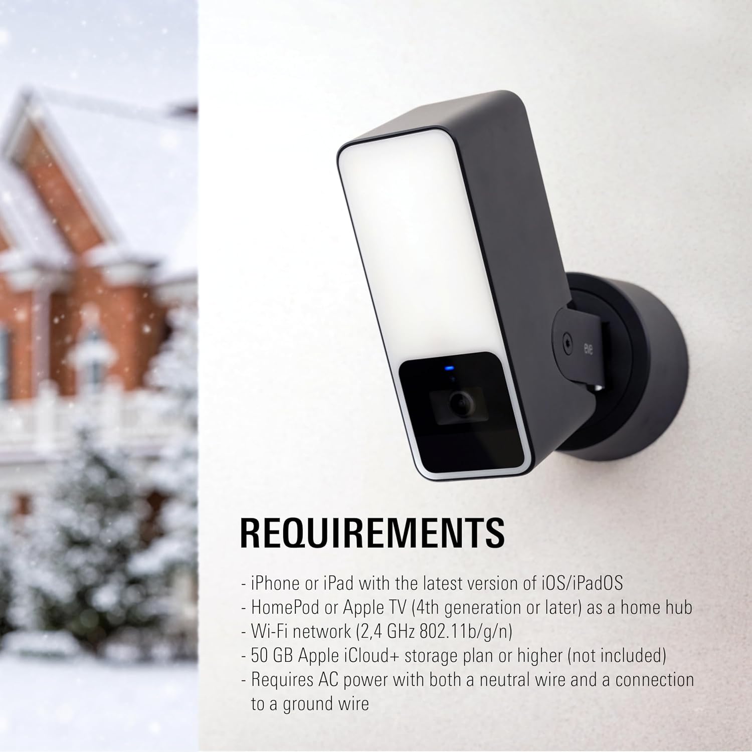 Eve Outdoor Cam – Secure floodlight Camera, Maximum Security & Privacy (HomeKit Secure Video), 1080p, Night Vision, Wi-Fi (2.4 GHz), Motion Sensor, Two-Way Communication, People/pet/Vehicle Detection
