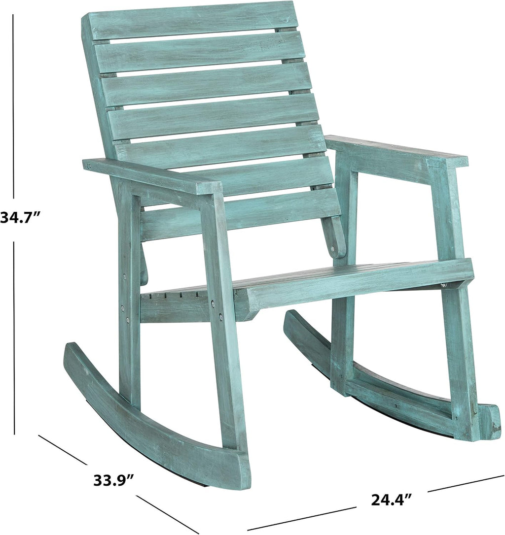 SAFAVIEH Outdoor Collection Alexei Ash Grey Rocking Chair