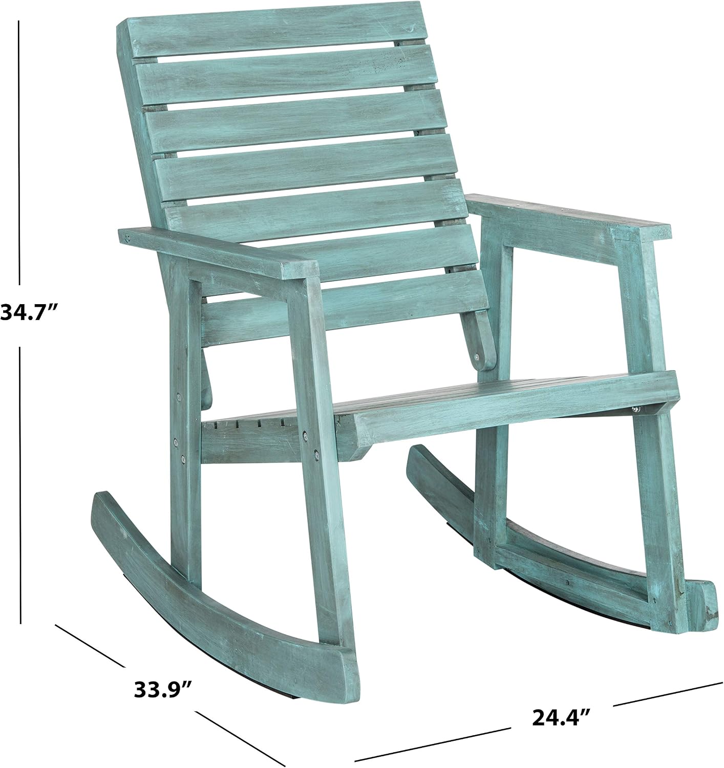 SAFAVIEH Outdoor Collection Alexei Ash Grey Rocking Chair