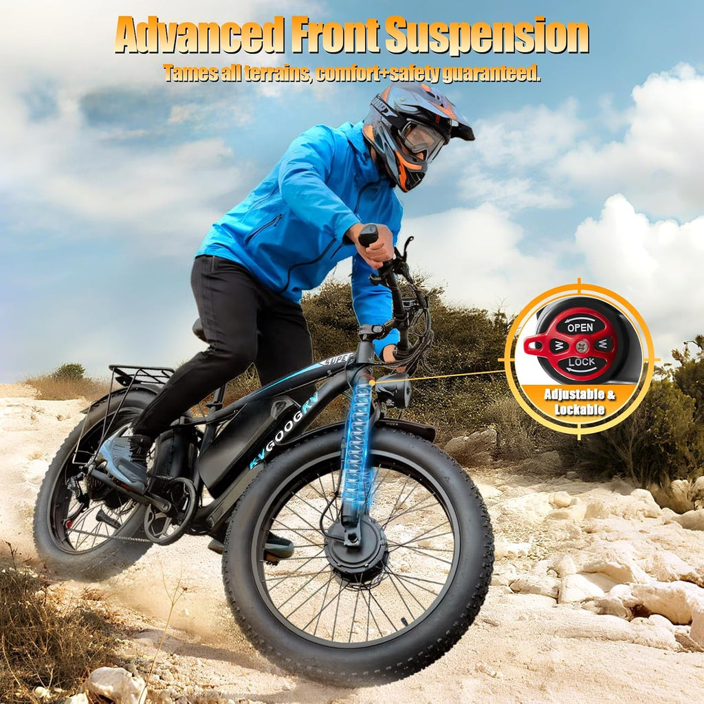9000W Peak Dual Motor Ebike,58V Max-Output 1972Wh Electric Bike for Adults,44-47MPH Fast Ebike,Long Range Battery Up to 105 Miles,24'×4.0 Fat Tires Electric Mountain Bike for Snow Off-Road