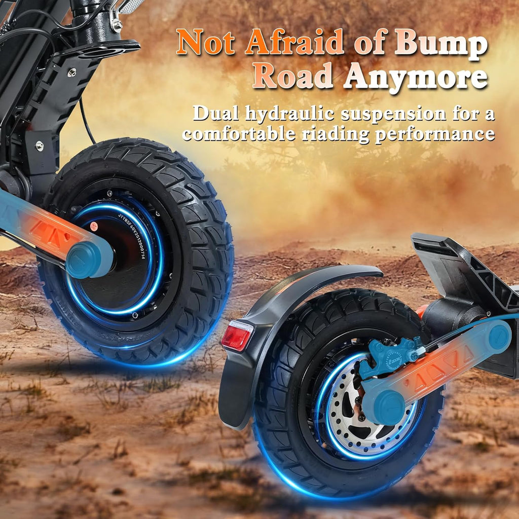 Fast Electric Scooter Adults, 1200W/5600W Off Road E Scooter, 35/50 Miles Long Range, 35/50 MPH Top Speed, 10/11' Tires, Foldable Kick Scooter for Adults and Teens with Dual Suspension