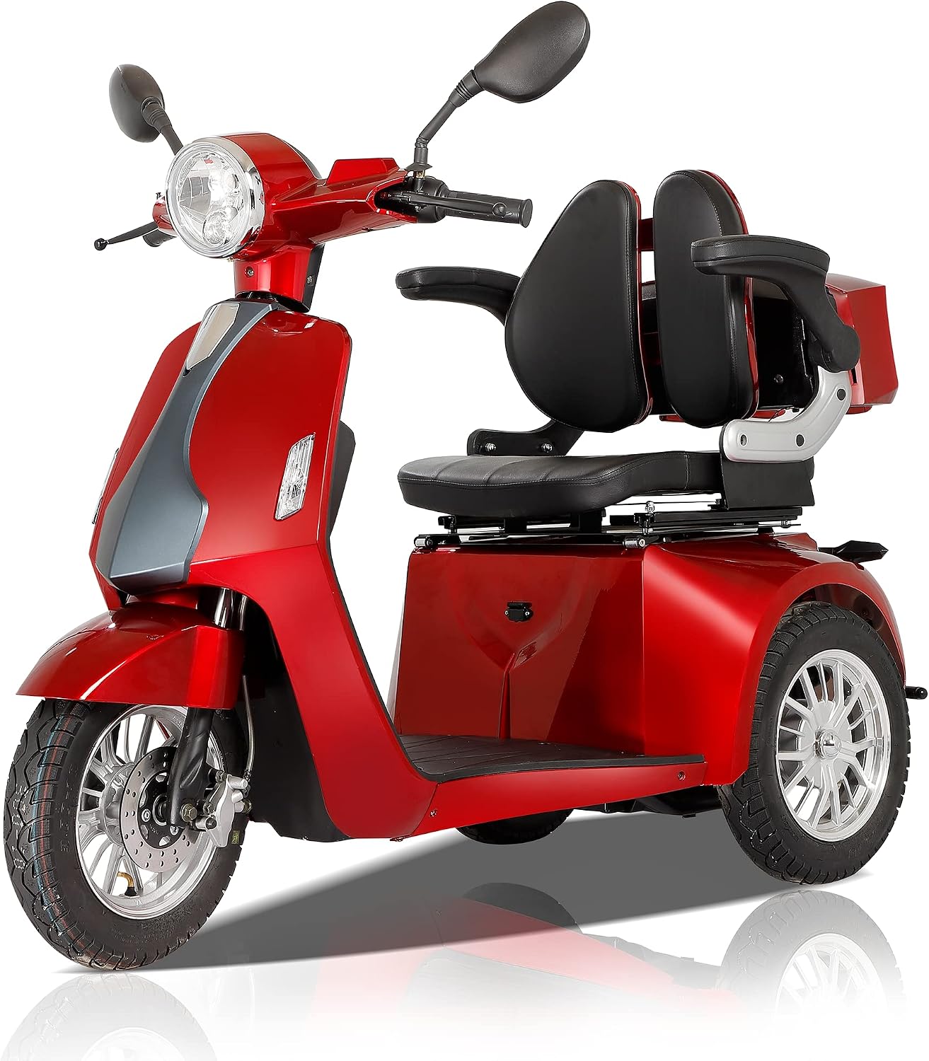 Heavy Duty 3 Wheel Mobility Scooters for Seniors & Adults 500lbs Capacity - Electric Powered Wheelchair Device - 800W All Terrain Fast Mobility Scooter for Outdoor w/Long Range Battery Romote Key