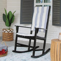 Cambridge Casual Bentley Solid Wood Porch Rocking Chair with Seat Pad, Black: Mahogany Outdoor Rocker with Cushion, Weather-Resistant Finish for Porch or Patio