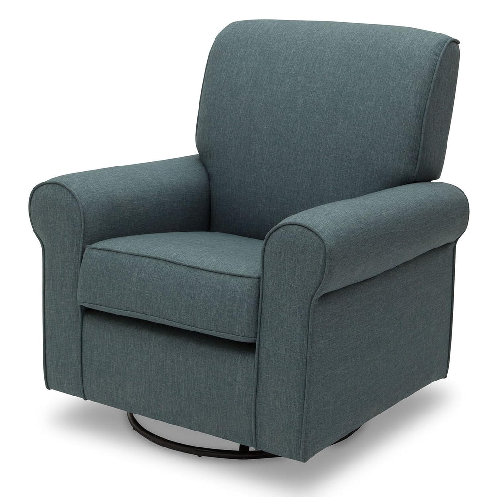 Delta Children Avery Upholstered Glider Swivel Rocker Chair, Metal, Sand