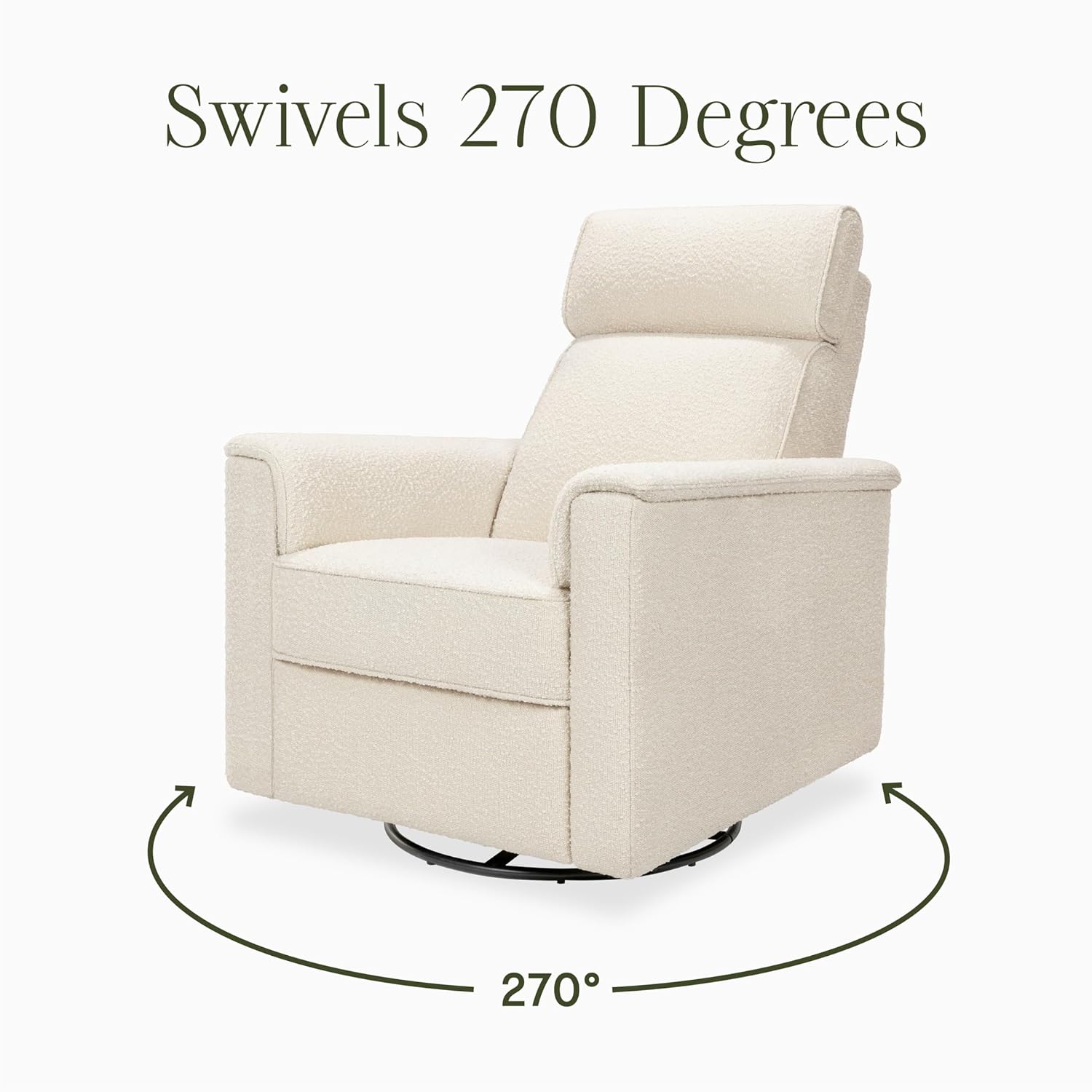 Namesake Willa Pro Power Recliner and Swivel Glider in Performance Ivory Boucle, Built-in USB Charging Port, Adjustable Headrest and Lumbar Support | Greenguard Gold and CertiPUR-US® Certified