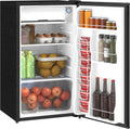 HOMCOM 3.2 Cu.Ft Mini Fridge with Freezer, Compact Refrigerator with Adjustable Thermostat, Shelf and Single Reversible Door for Bedroom, Dorm, Home Office, Energy Efficient, Black