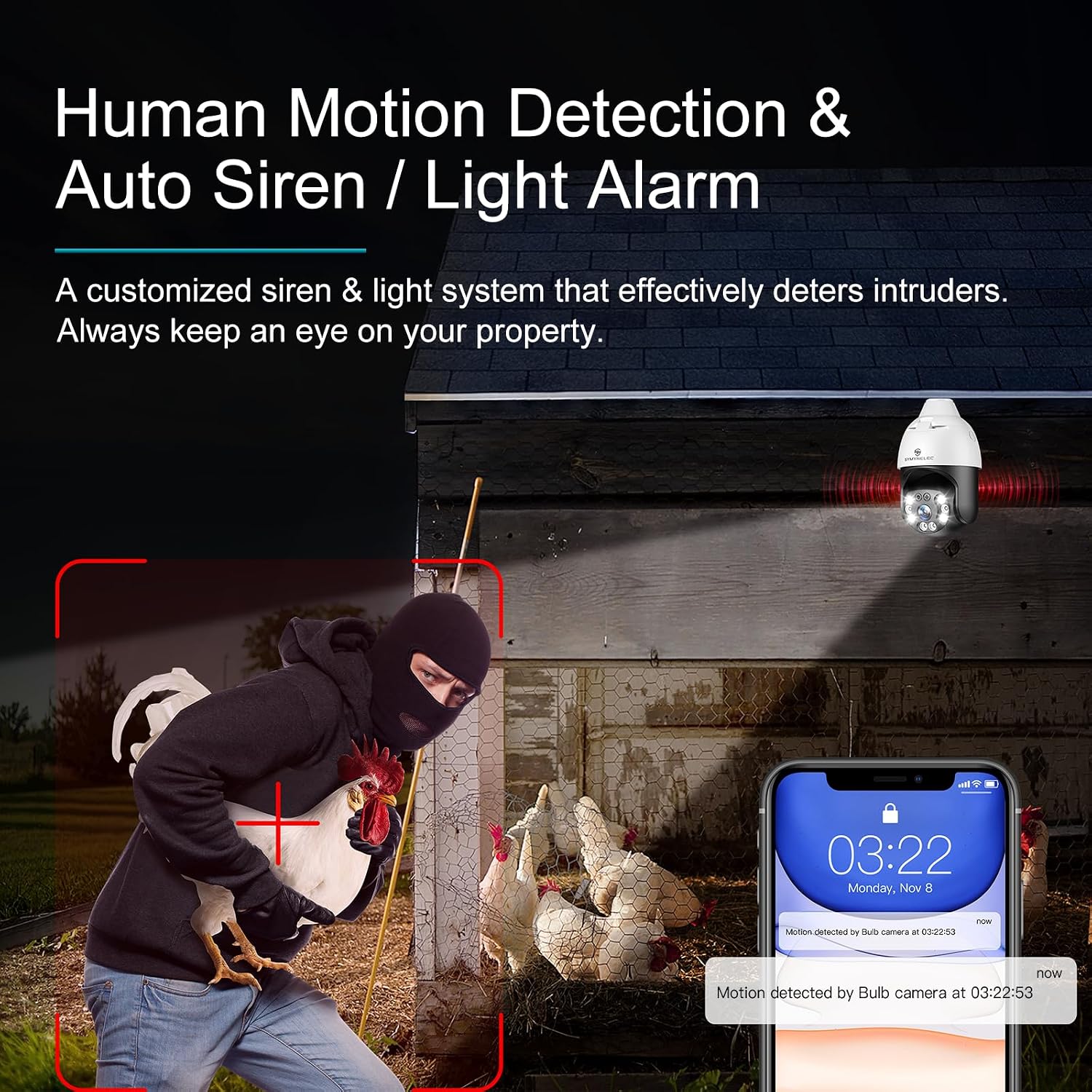 SYMYNELEC 5GHz/2.4GHz Light Bulb Security Camera Outdoor Waterproof 2.5K, 5G Dual Band WiFi Light Socket Security Camera with AI Human Motion Detection Tracking 4MP Color Night Vision Alexa (2 PCS)