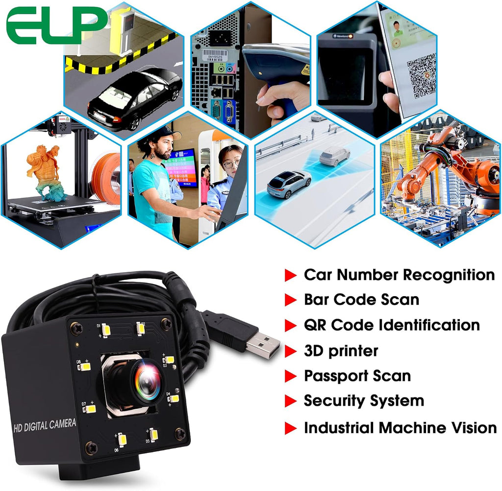 ELP 4K USB Camera Night Vision 8mp Autofocus Webcam for Computer Mini UVC USB2.0 Lightburn Camera IMX415 USB Security Camera PC Camera for Raspberry pi Jetson Nano (100degree No Distortion Lens)