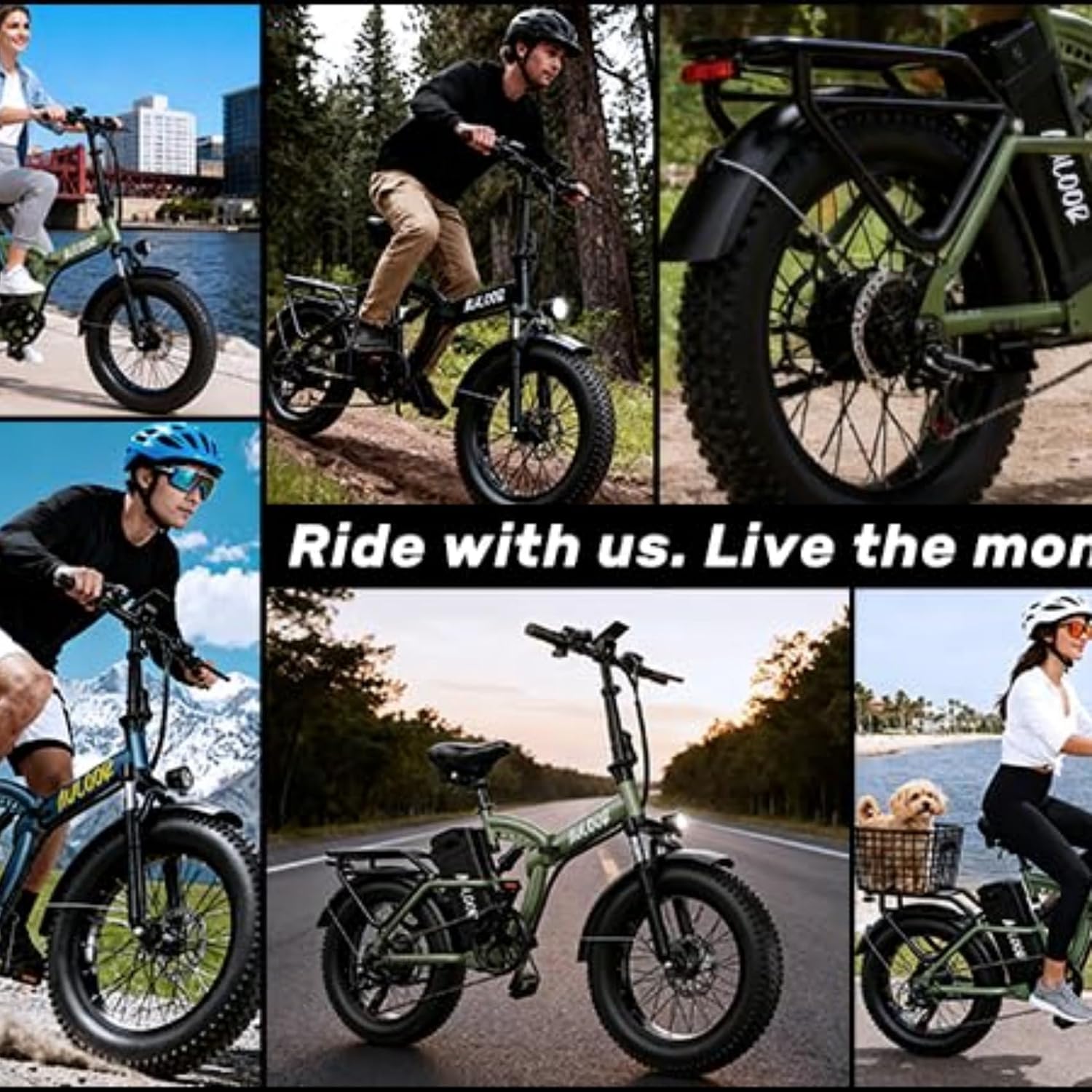 Auloor Folding Electric Bike for Adults, 1500W Peak Motor 48V 20Ah Removable Battery, 30 MPH 80 Miles, 20' Fat Tires Full Suspension Ebike, 7-Speed All Terrain E-Bike for Commuting, Camping & Outdoors