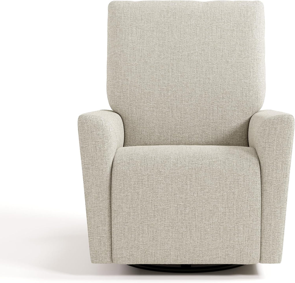 Storkcraft Santorini Deluxe Power Recliner Swivel Glider (Dune Basketweave) – Premium Electronic Power Recliner for Nursery, Includes Dual-USB Charging Port for USB-A & USB-C, Glider Rocking Chair