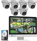 4COVR PoE Security Camera System with Monitor, AI Human/Vehicle Detection, 8CH 8MP NVR with Monitor Pre-Installed 2TB HDD, 6X 5MP Wired Dome IP Home Camera IP67 Night Vision, LY97SA5MU806