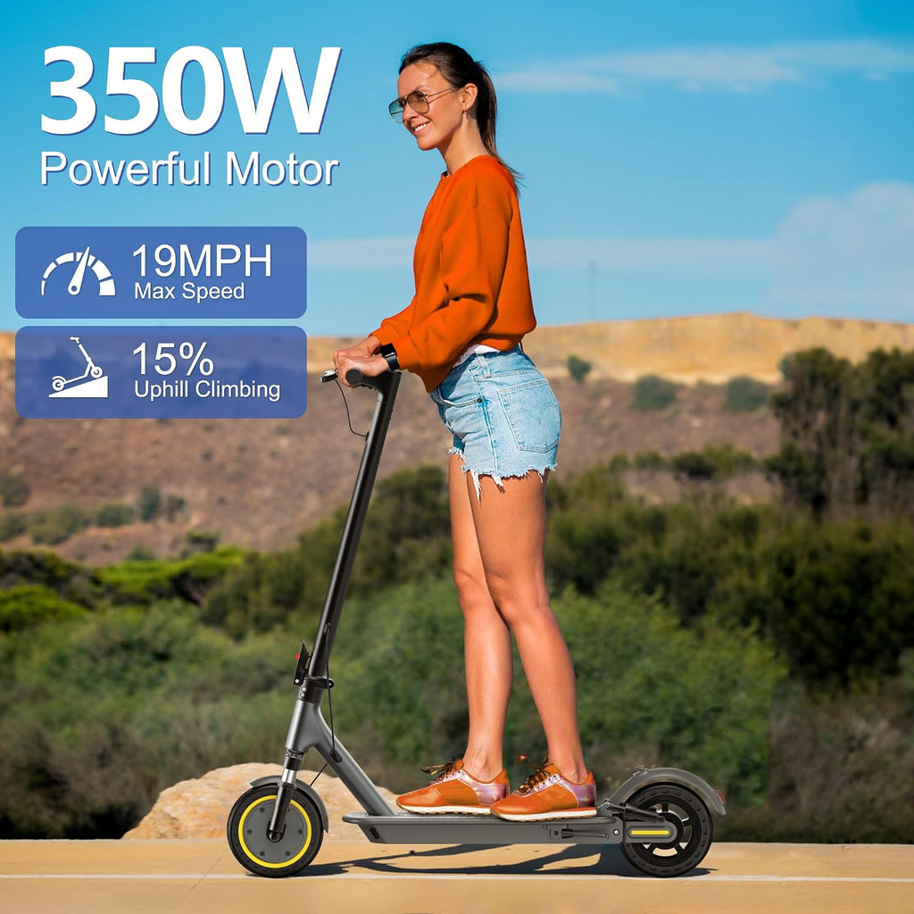 NAVIC Electric Scooter with Dual Suspension, 8.5'/10' Tires, 350W/500W Motor, 19/22 Mph, Max 22/25/27/49Miles Range, Foldable E Scooter for Adults with Braking, App Control
