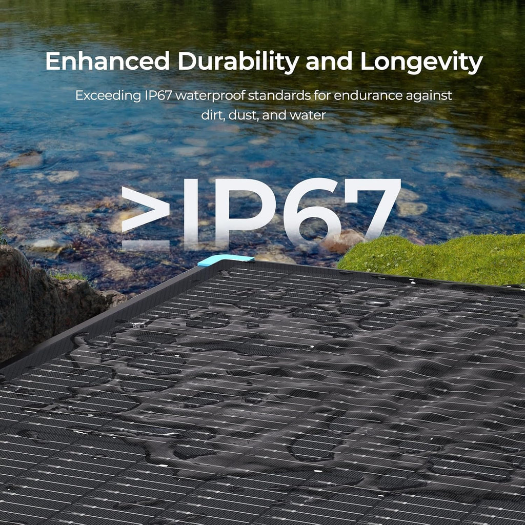 RENOGY REGO 100W Portable Solar Panel, Renogy Solar Panels Lightweight and Durable, 25% High Efficiency, 100 Watt Foldable Solar Panel Charger for Power Station, RV, Camping, Off-Grid, Home Backup