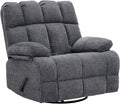 Eiayeebil Oversized Swivel Rocker Recliner Chair for Adult, Rock Recliner for 350lb Big Man, Extra Wide Manual Recliners, Overstuffed Soft Rocking Sofa Chair,Light Grey