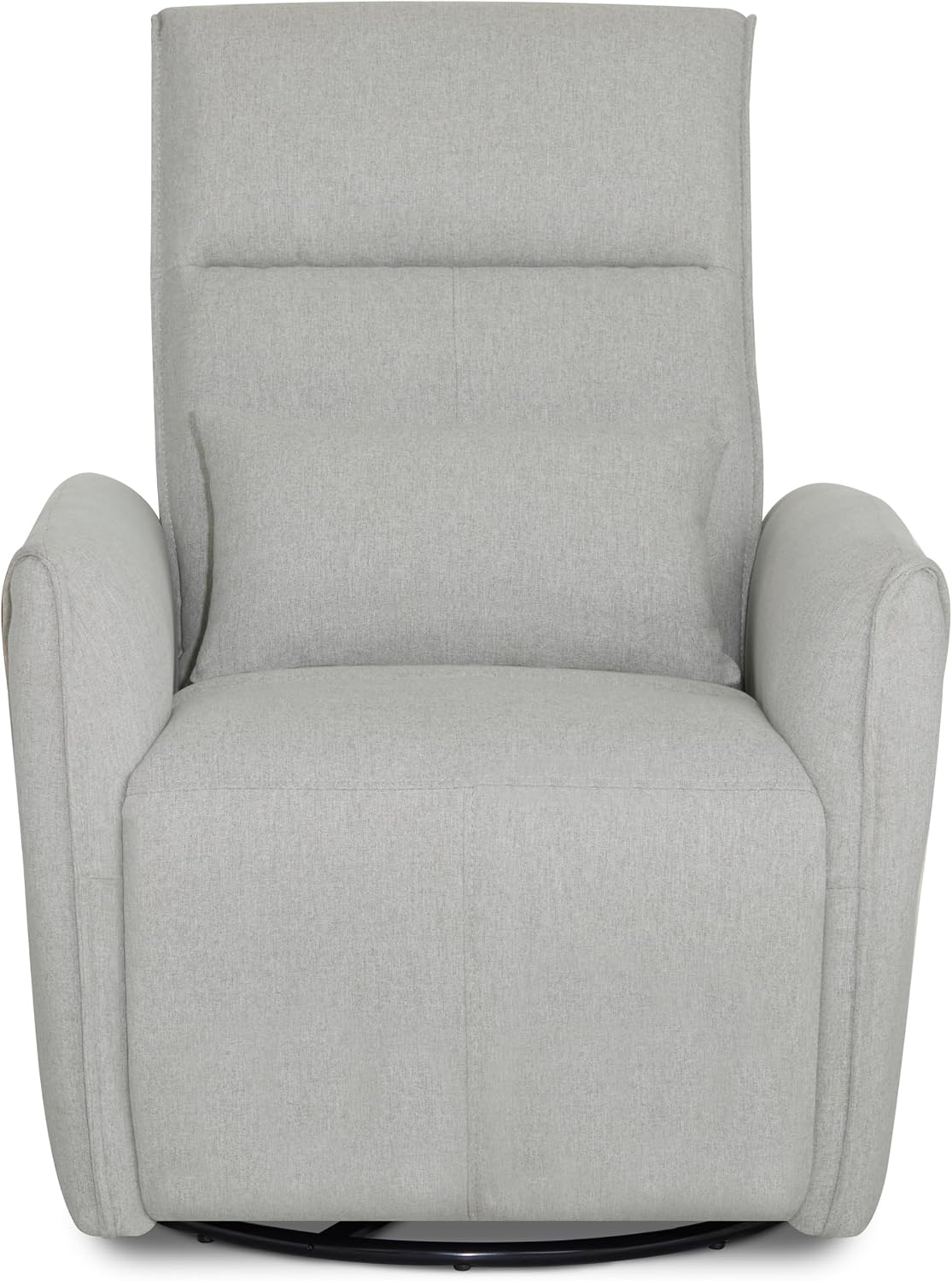 Evolur Sylas Nursery Glider Chair in Luxe Grey - Manual Recliner with 360° Swivel, Lumbar Support, Tufted Back & Side Pockets - Modern Rocking Chair for Baby Room, Nursery & Living Room