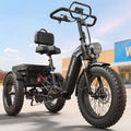 PUCKIPUPPY Electric Trike for Adults 960W Peak, Full Suspension & Reverse Gear Electric Trike Max 15MPH